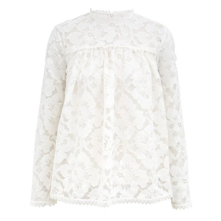 Illuminate Lace Gathered Top - Cream