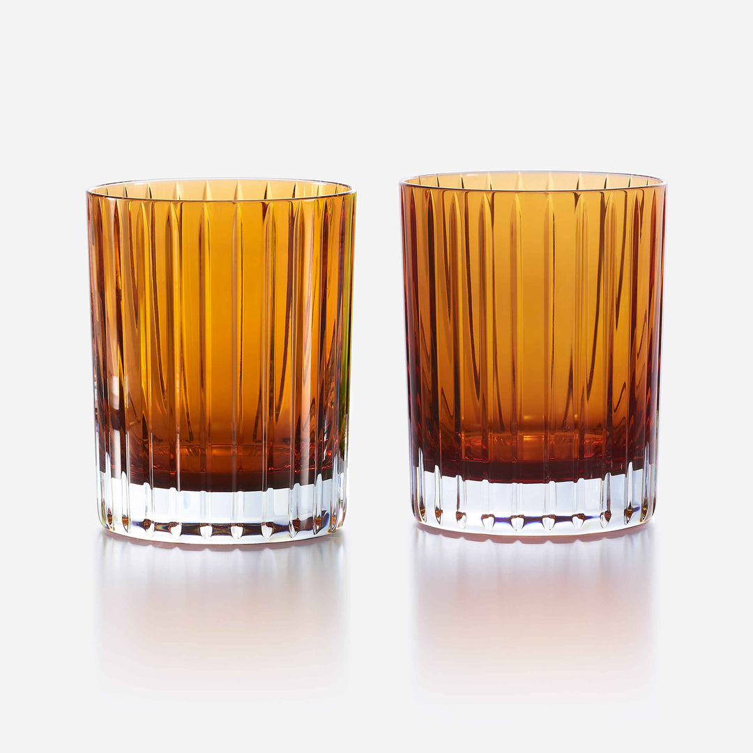 Harmonie Orange Double Old Fashioned Tumblers Set of 2