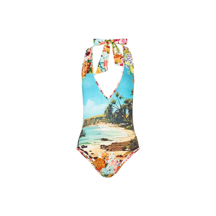 Reversible Bind Edge Halter One Piece