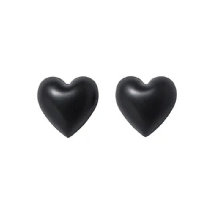 Black Heart Stud Earrings