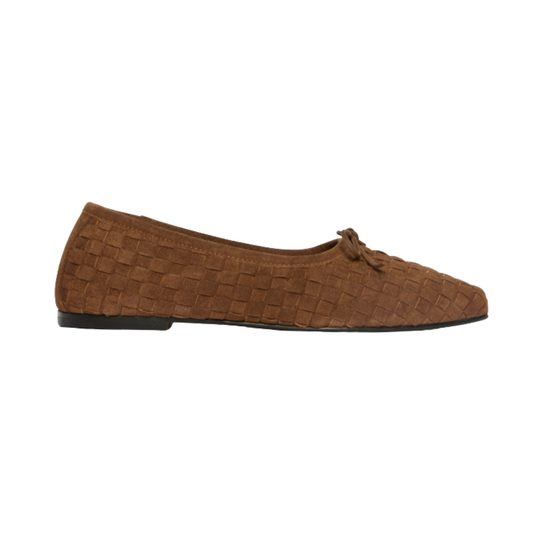 Toffee Woven Sueden Jada Flat