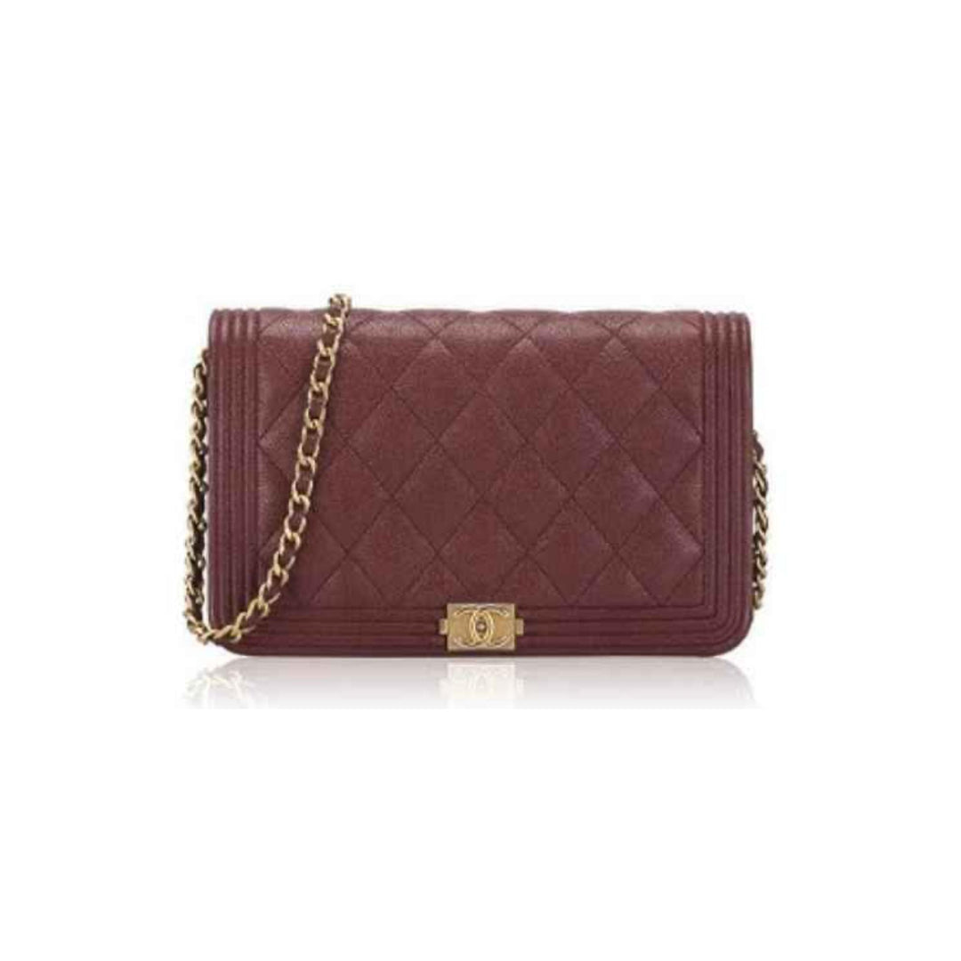 CHANEL BURGUNDY CAVIAR BOY WOC
