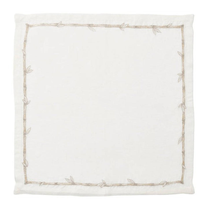 Bamboo Napkin - White/Gold/Silver
