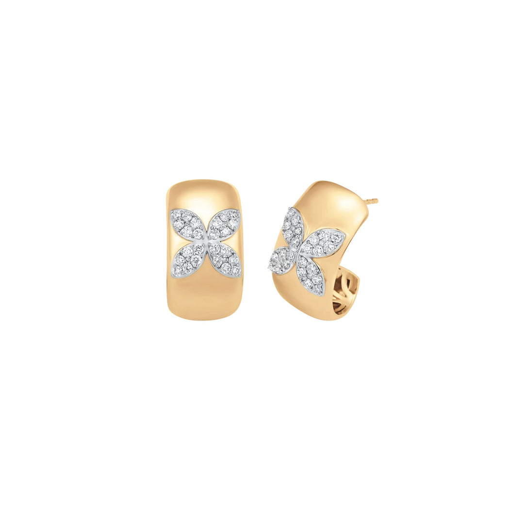 LIERRE Yellow Gold Diamond 4 MARQUISE PETITE HOOPS