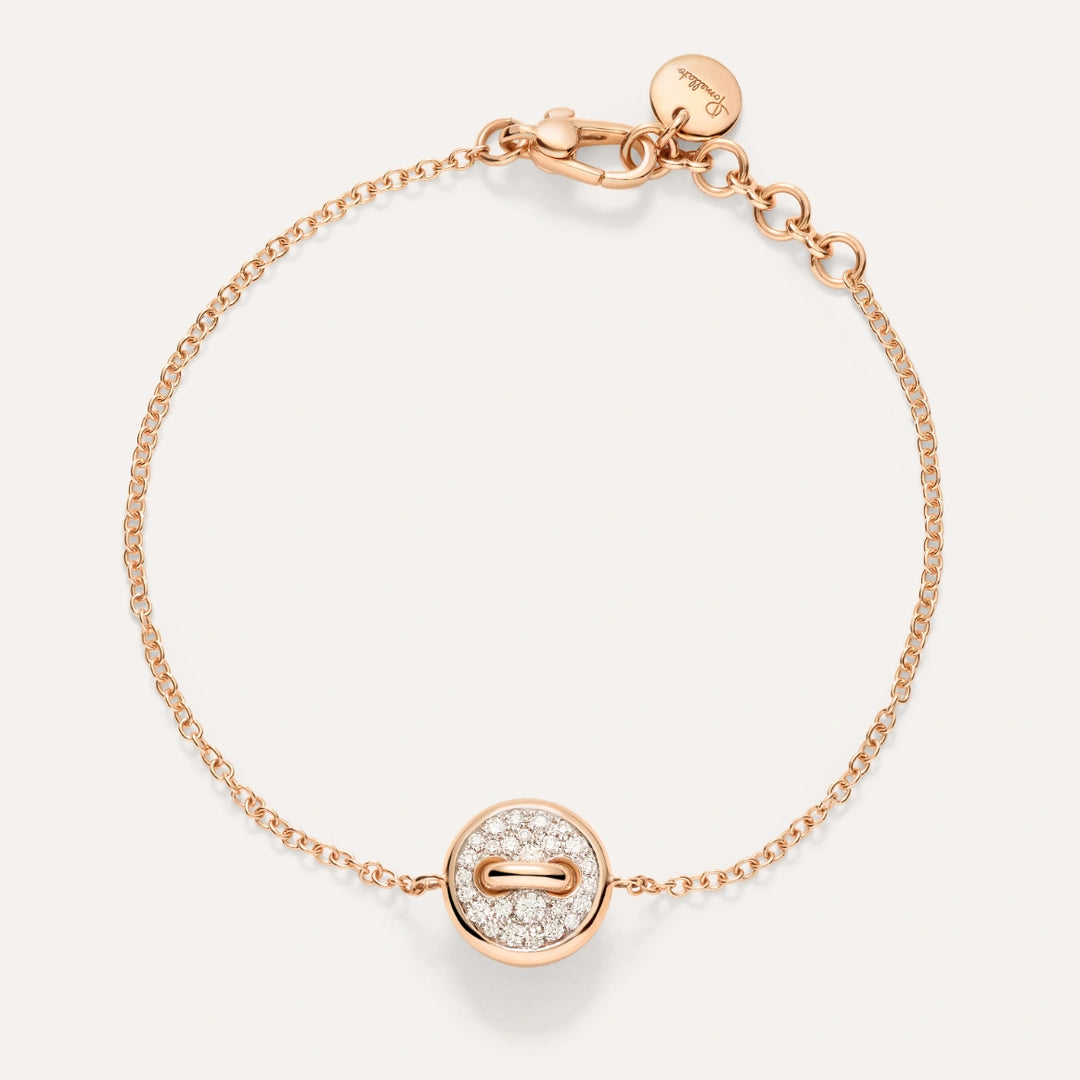 Pom Pom Dot Rose Gold Bracelet with Diamonds