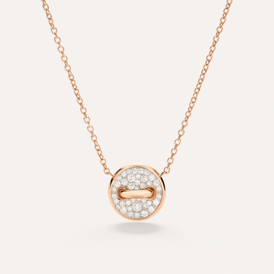 Pom Pom Dot Necklace with Diamond Pendant
