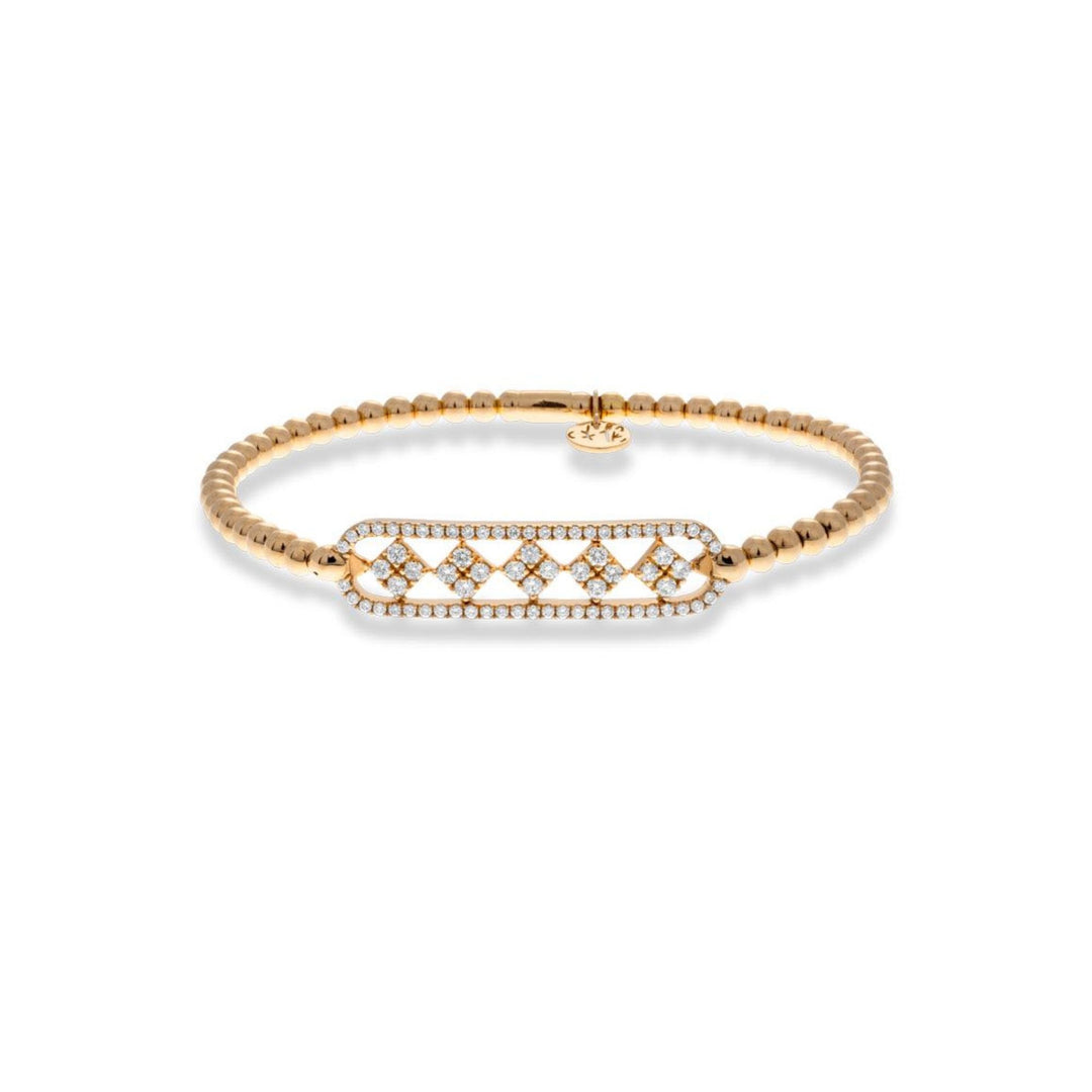 Tresore Pave Bar Sapphire Rose Gold Stretch Bracelet - No Color - NONE