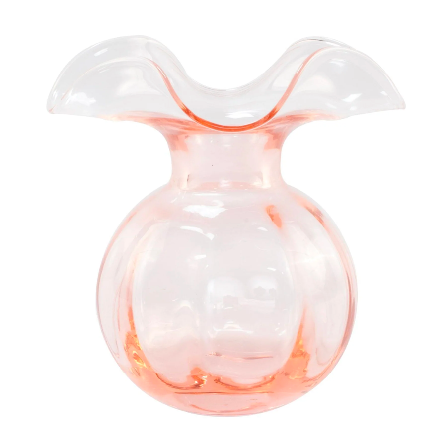 Hibiscus Glass Pink Medium Flutted Vase