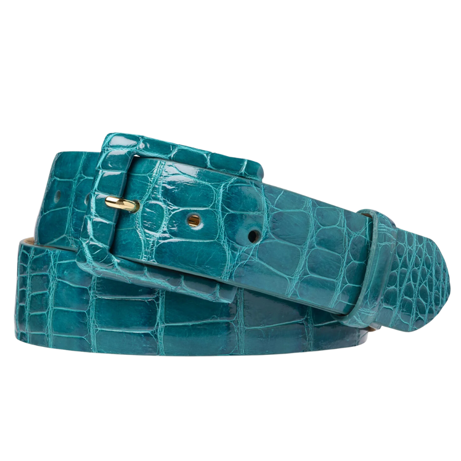 One Size Glazed Alligator Belt