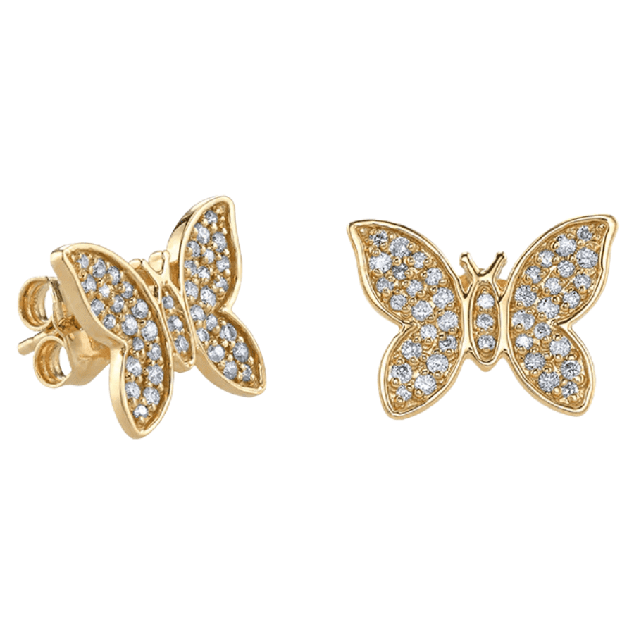 Mini Pave Butterfly Studs