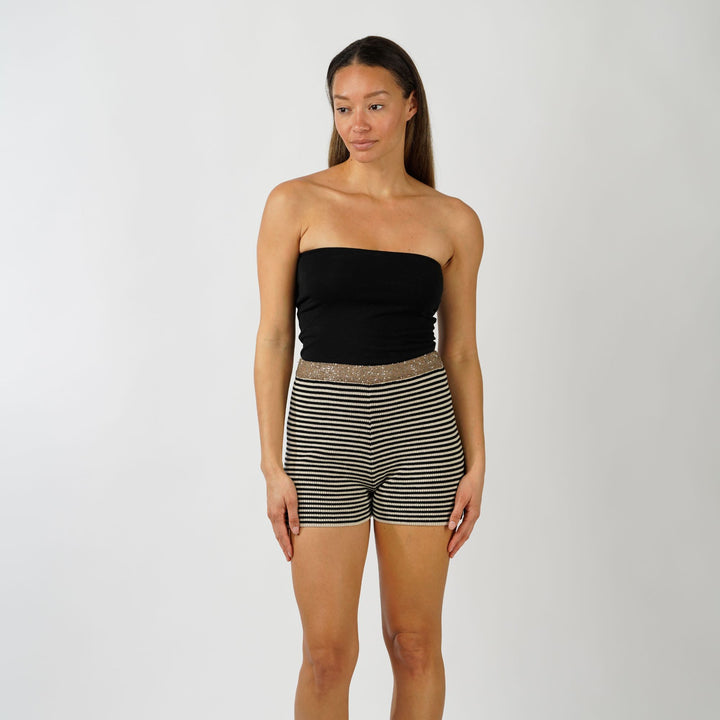 Stretch cotton jersey bandeau top