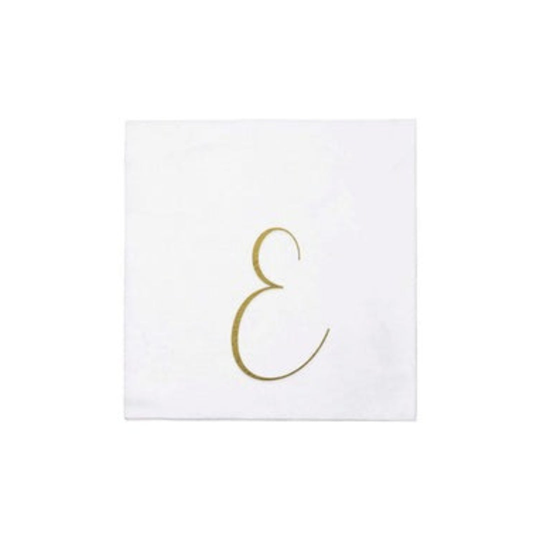 Vietri Inc Papersoft Napkins Gold E Monogram Cocktail (Pack of 20)