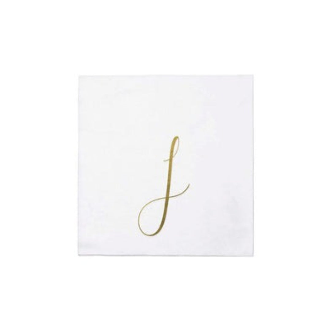 Vietri Inc Papersoft Napkins Gold Monogram J Cocktail (Pack of 20)