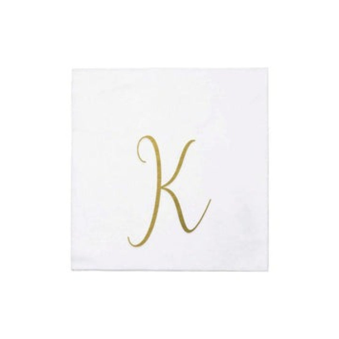 Vietri Inc Papersoft Napkins Gold Monogram K Cocktail (Pack of 20)
