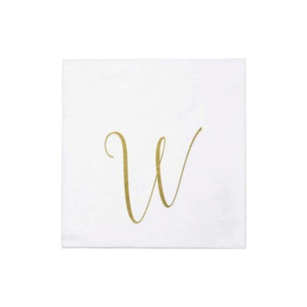 Vietri Inc Papersoft Napkins Gold Monogram W Cocktail (Pack of 20)
