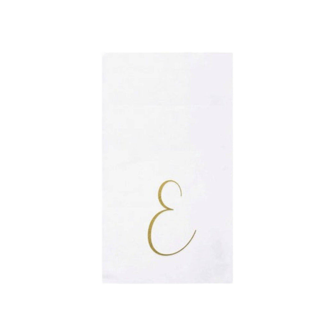 Papersoft Napkins Gold E Monogram Guest Towel - Pack of 20