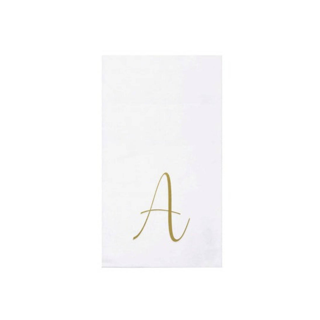 Papersoft Napkins Gold Monogram A Guest Towels (Pack of 20)