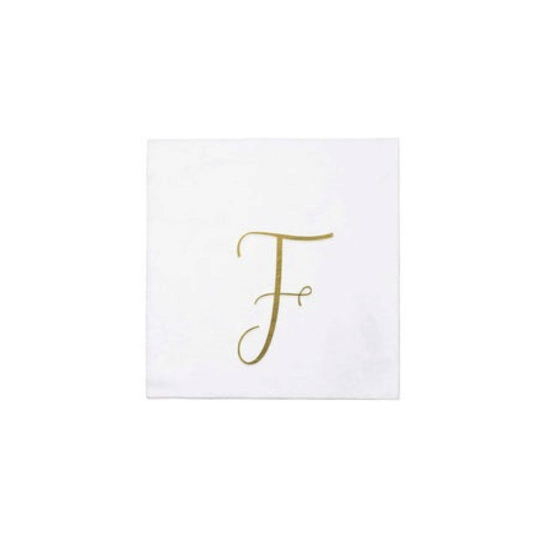Papersoft Napkins Gold Monogram F Guest Towels (Pack of 20)