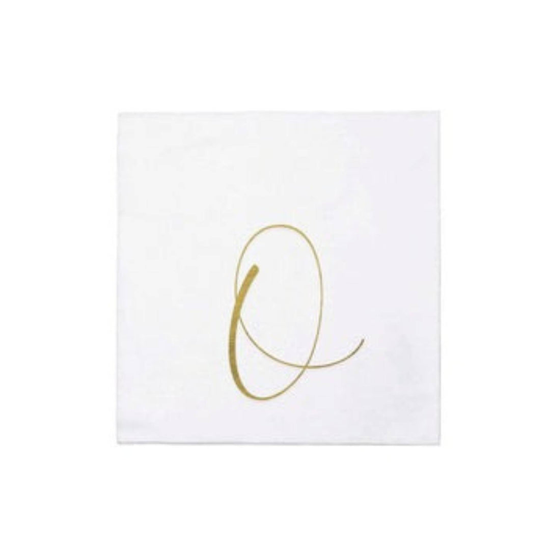 Papersoft Napkins Gold Monogram O Cocktail (Pack of 20)