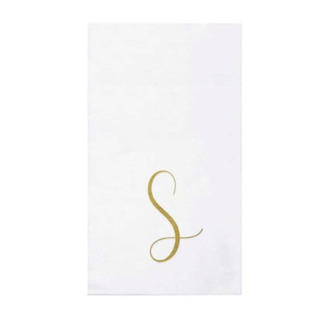 Papersoft Napkins Gold Monogram S Cocktail (Pack of 20)