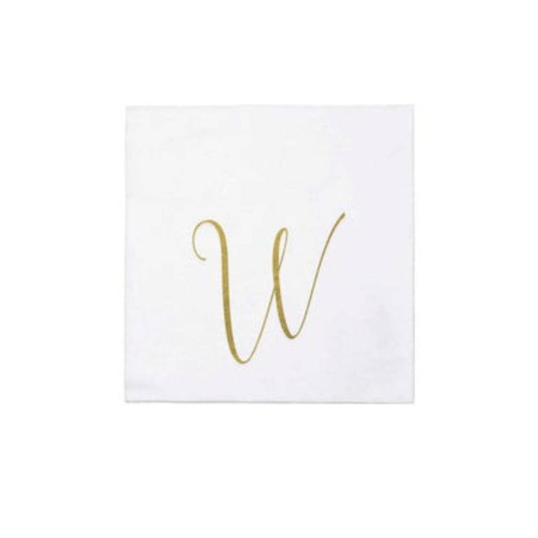Papersoft Napkins Gold Monogram W Guest Towels (Pack of 20)