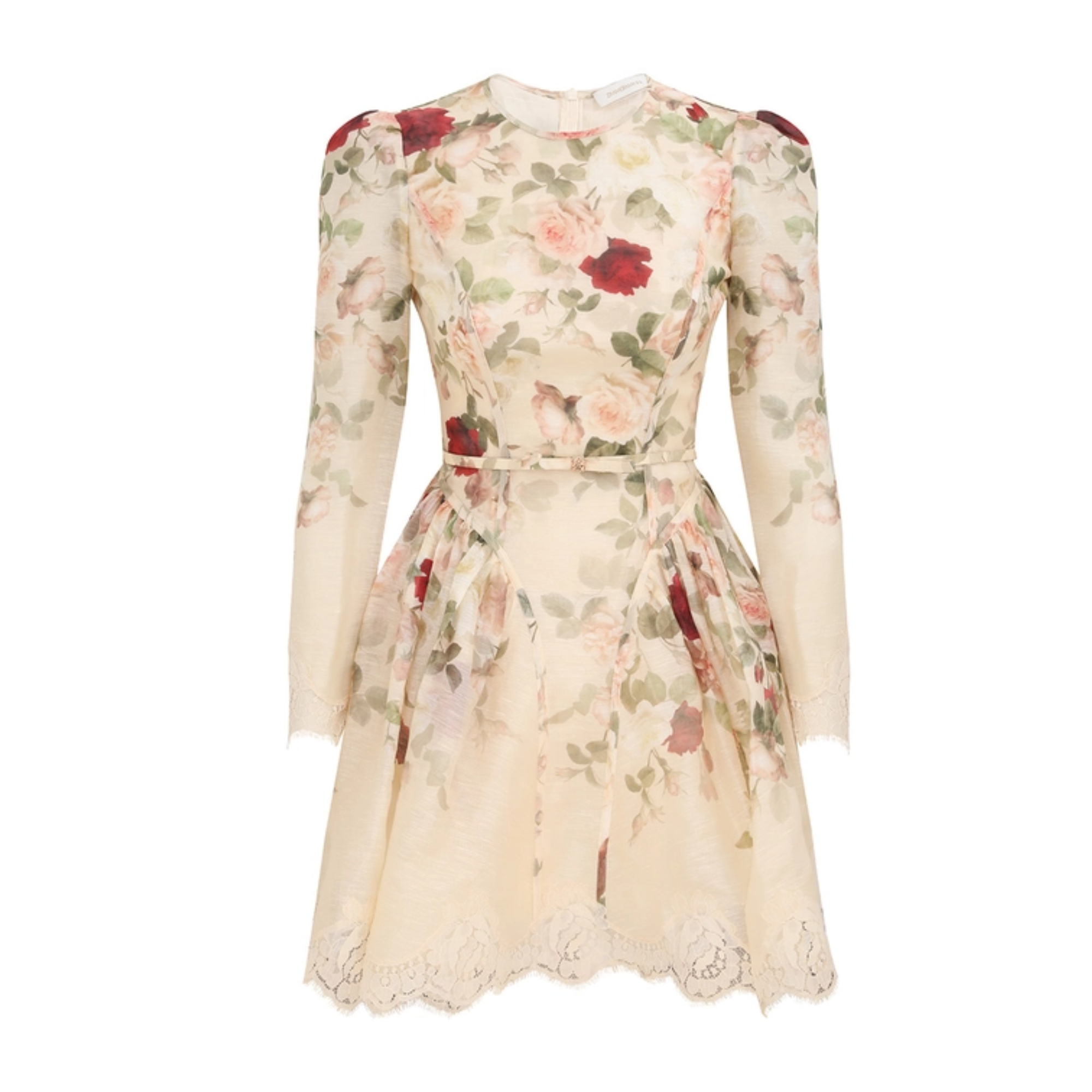 ZIMMERMANN Hypnotic Lace Trim Mini Dress | Cream Cascade | Size 1 ZIMMERMANN Hypnotic Lace Trim Mini Dress | Cream Cascade | Size 1