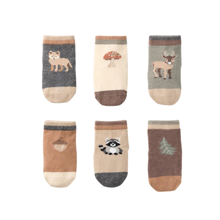 0-12M Woodland Explorer Socks - 6 Pack