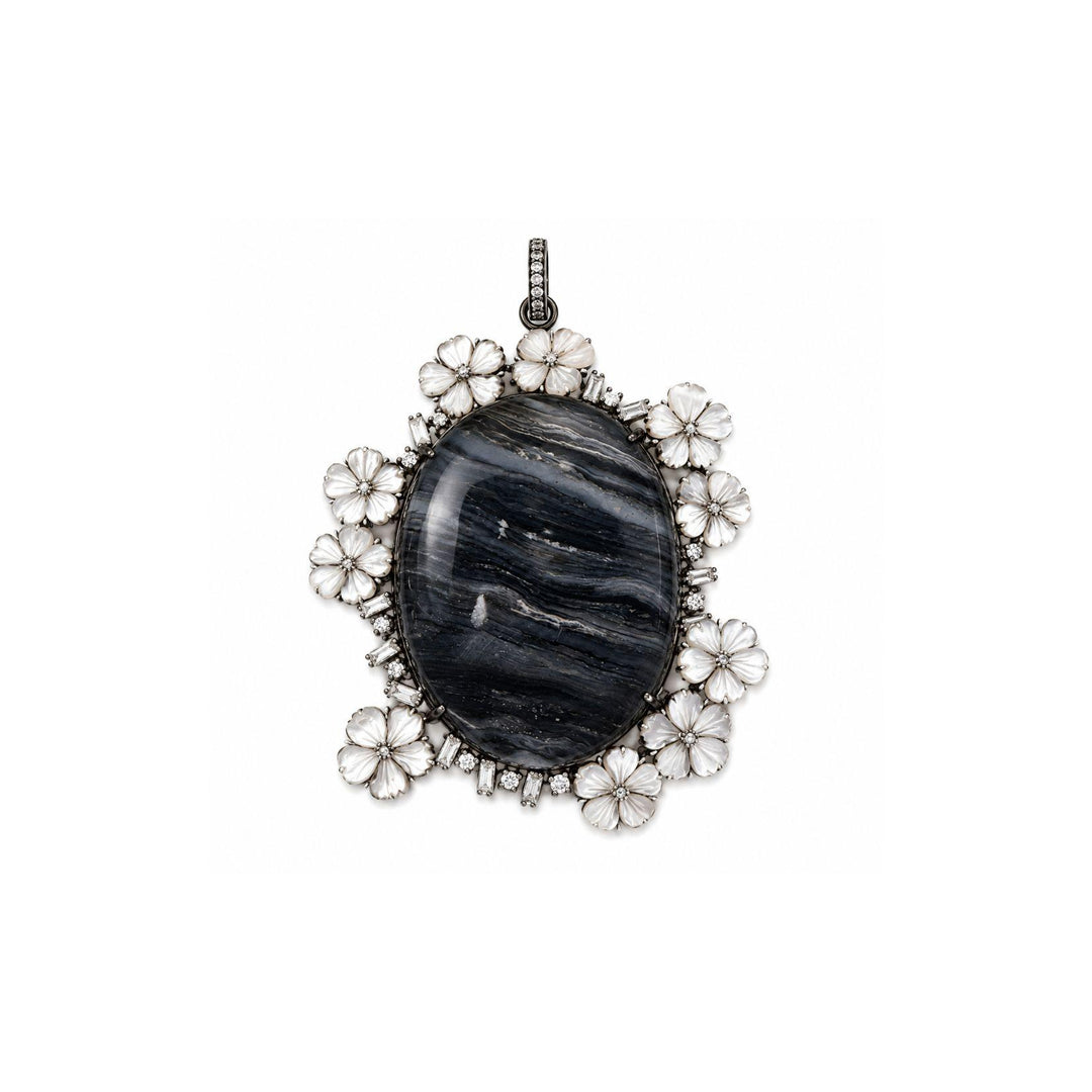 Grey Flower Pendant