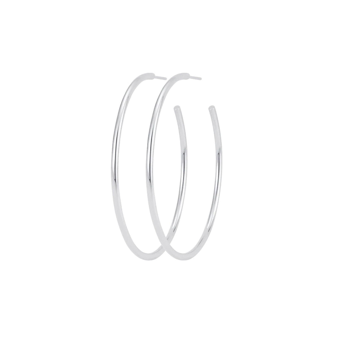 Veena Large White Gold Hoop Earrings