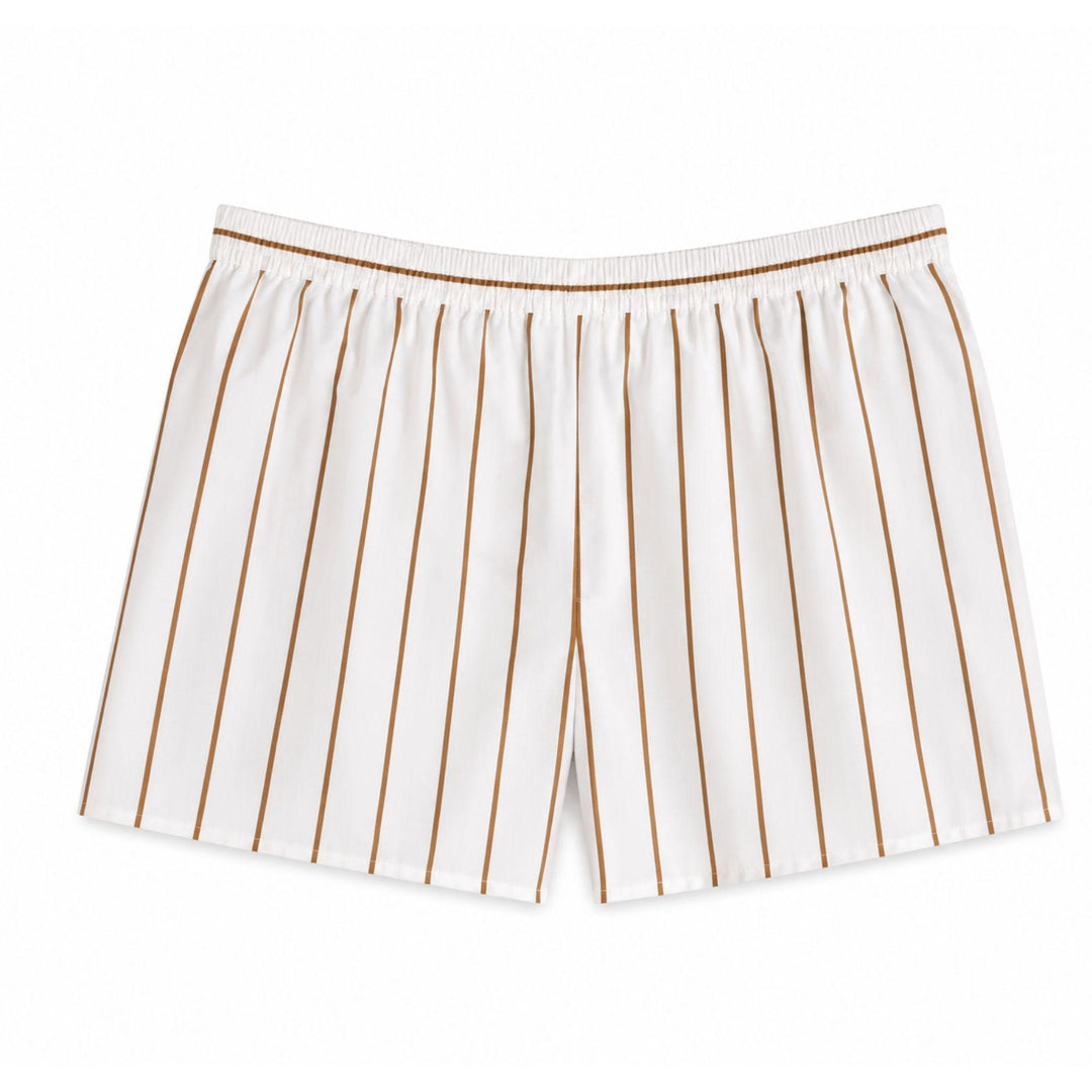 Rove Short in White Camel Stripe