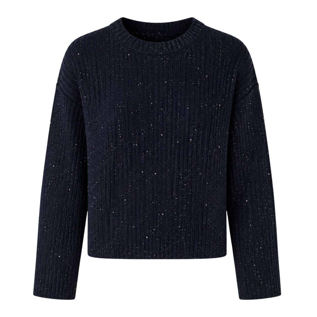 Embellished Rib Knit Crewneck
