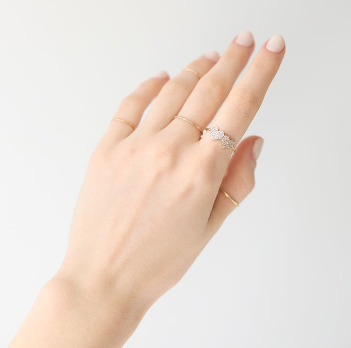 Medium Double Heart Ring