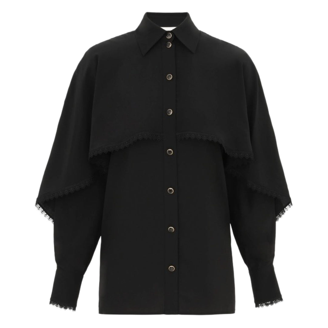 Fringed Cape Blouse