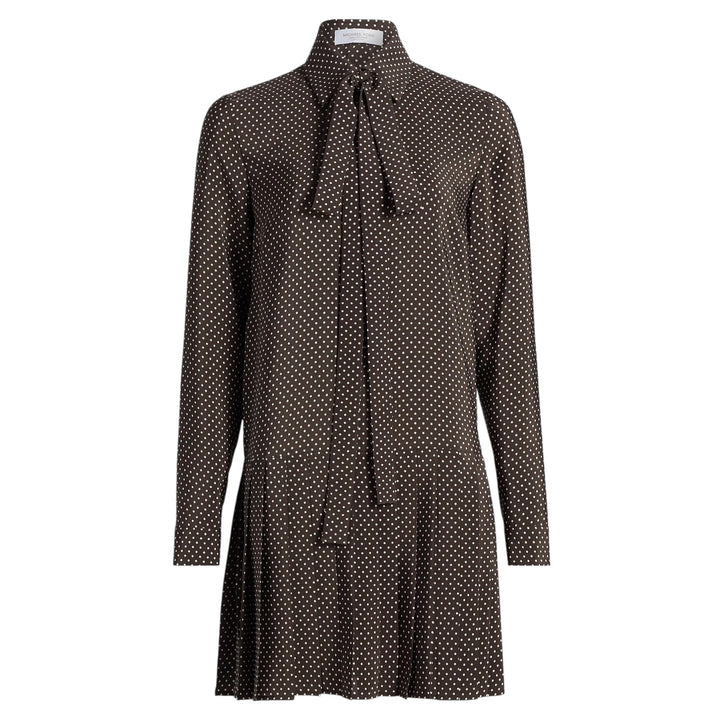 Pleated Drop Waist Bow Dress
