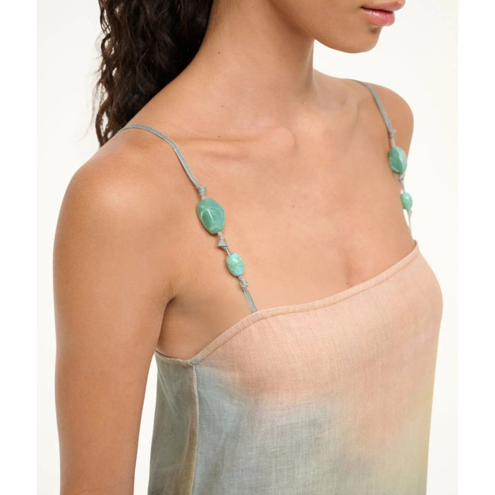 Laura Linen Dress in Pastel Clouds