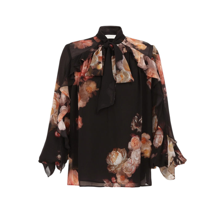 Hypnotic Flutter Blouse in Russet Floral