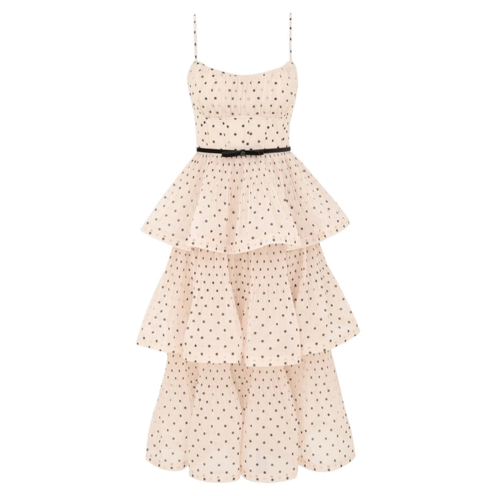 Pleated Tiered Midi Dress