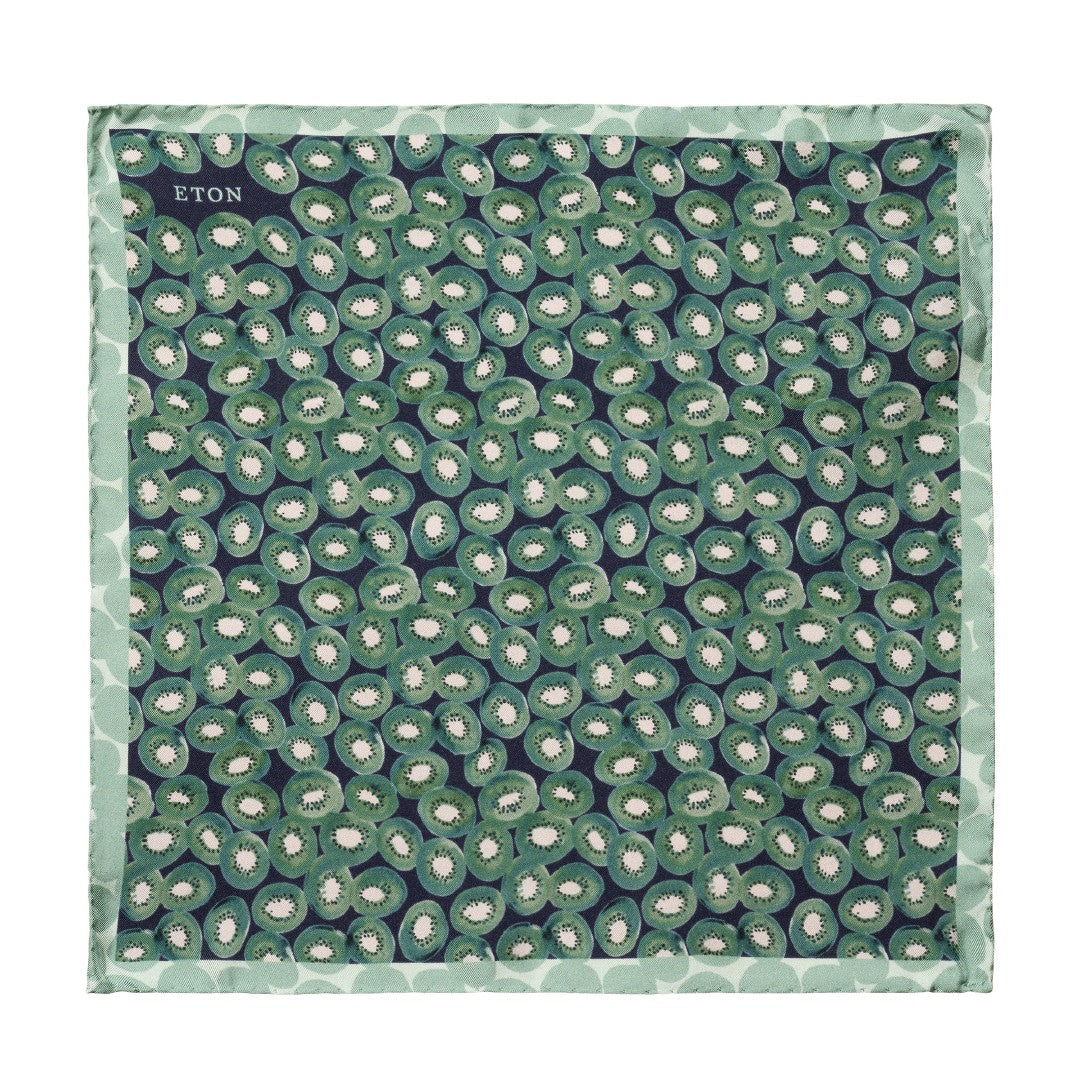 Dark Blue Kiwi Silk Pocket Square
