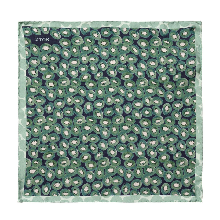 Dark Blue Kiwi Silk Pocket Square