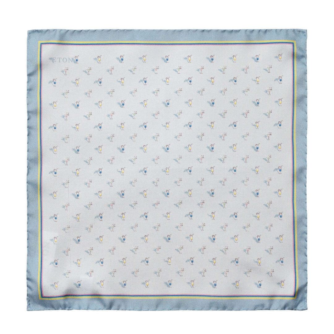 Light Blue Cocktail Silk Pocket Square