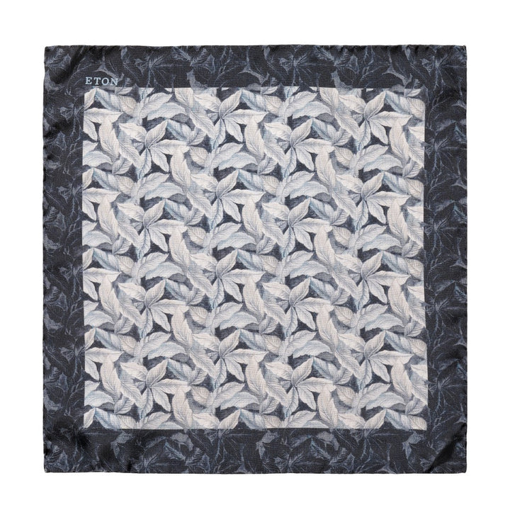 Navy Blue Floral Silk Pocket Square
