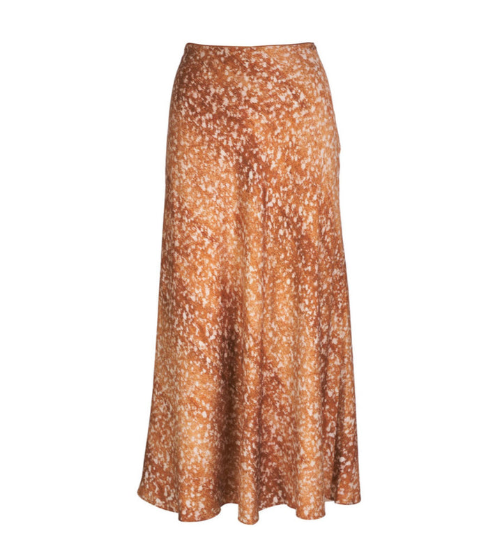 Bias Cut Flared Maxi Skirt