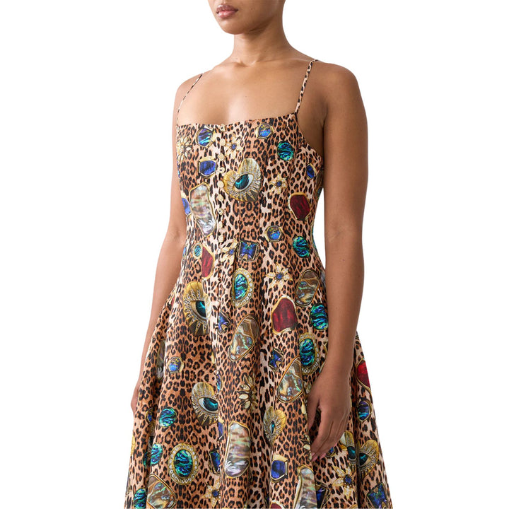 Corset Dress With Long Flared Skirt in Nazar Nirvana