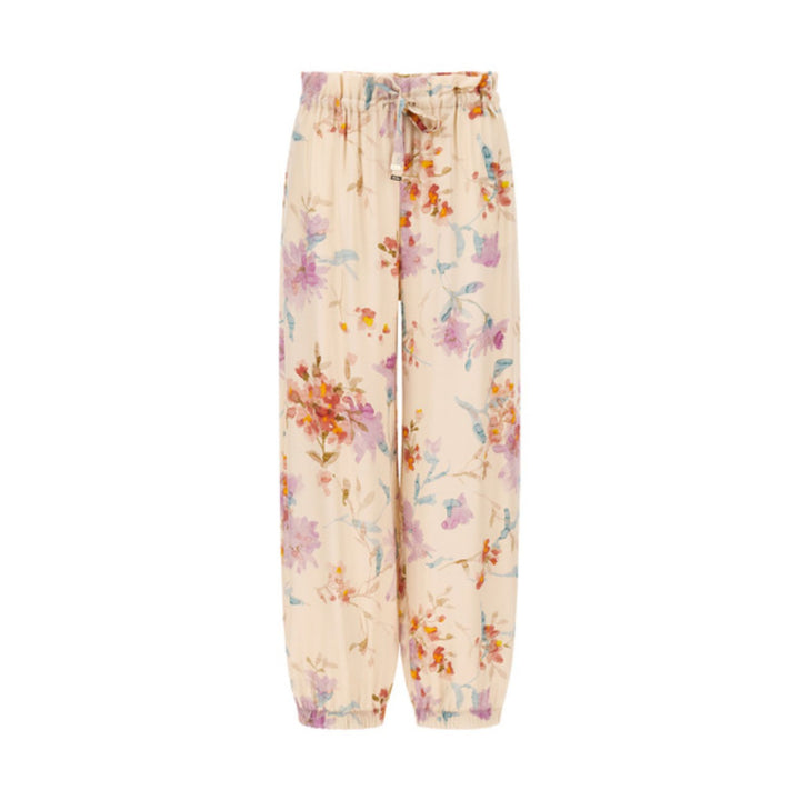 Floral Pull On Pant With Tie
