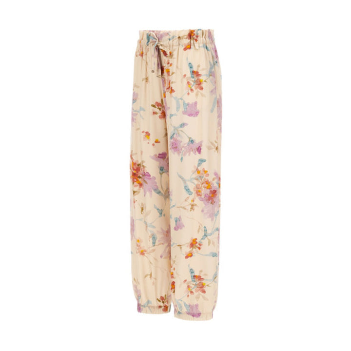 Floral Pull On Pant With Tie