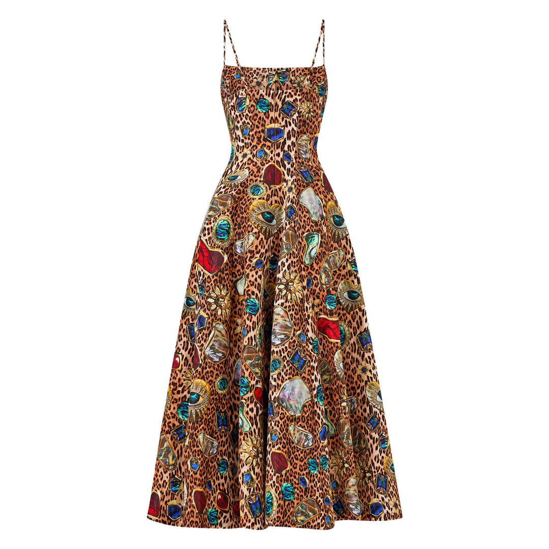 Corset Dress With Long Flared Skirt in Nazar Nirvana