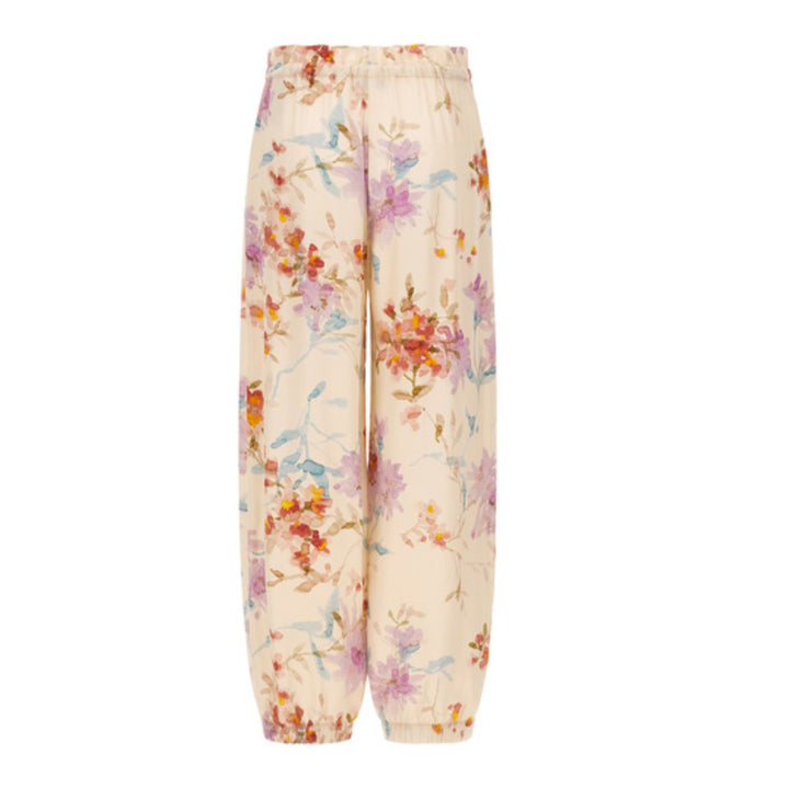 Floral Pull On Pant With Tie