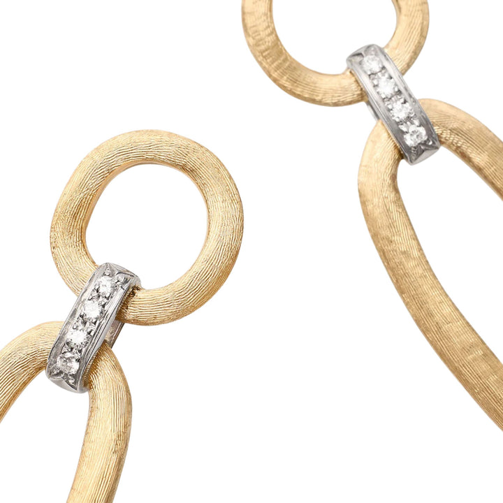Jaipur Link Oval Engraved Earrings 18K YG