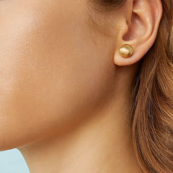 Africa Gold Round Stud Earrings 18K YG