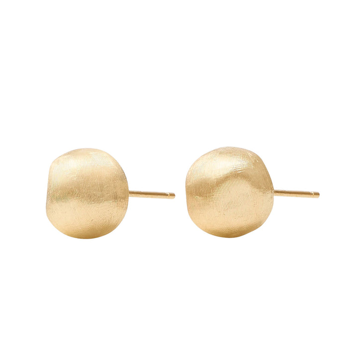 Africa Gold Round Stud Earrings 18K YG